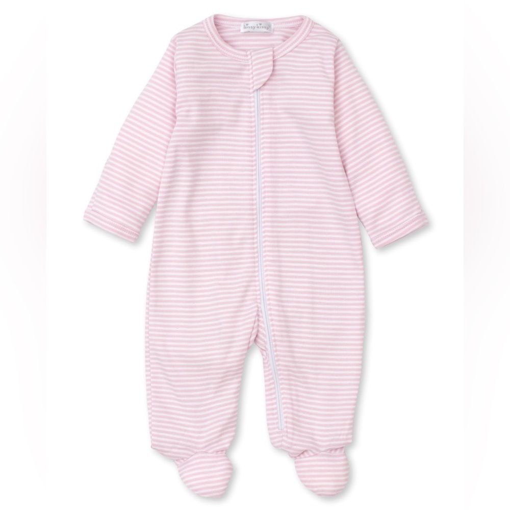 Kissy kissy pink striped footies